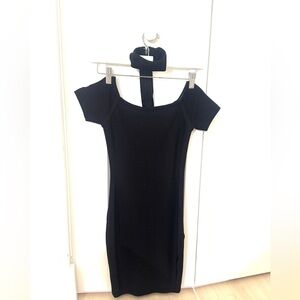 Marciano Black Off-Shoulder Bodycon Dress